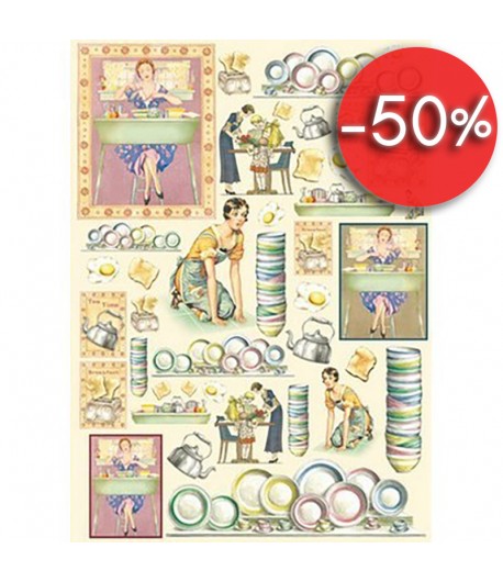 PAPIER DECOUPAGE ANNEES 50 50 X 70 CM DFG364