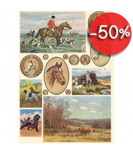 PAPIER DECOUPAGE CAVALIER 50 X 70 CM DFG360