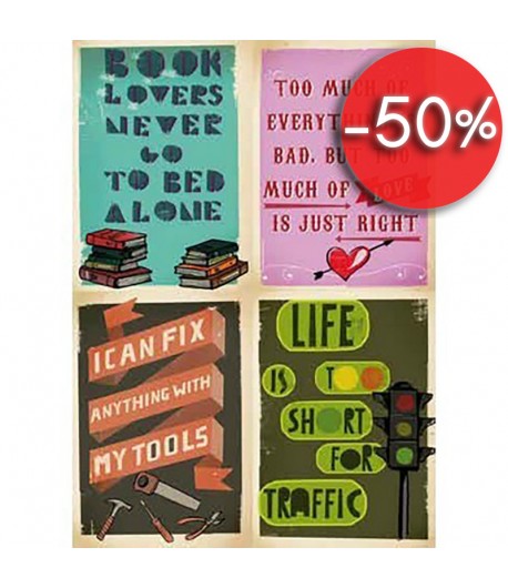 PAPIER DECOUPAGE BOOK LOVERS 50 X 70 CM