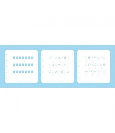 LAYERED COMBI STENCIL SET - BALLOONS X 3