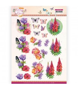 FEUILLE 3D PERFECT BUTTERFLY FLOWERS CD11785