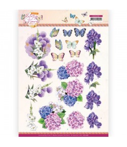 FEUILLE 3D PERFECT BUTTERFLY FLOWERS CD11787