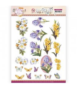 FEUILLE 3D PERFECT BUTTERFLY FLOWERS - SB10641