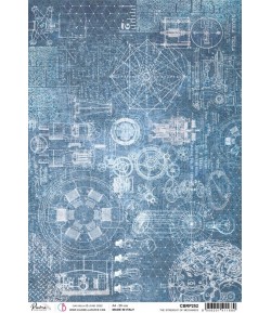 PAPIER DE RIZ A4 THE STRENGHT OF MECHANICS 21 X 29.7CM CIAO BELLA CBRP252