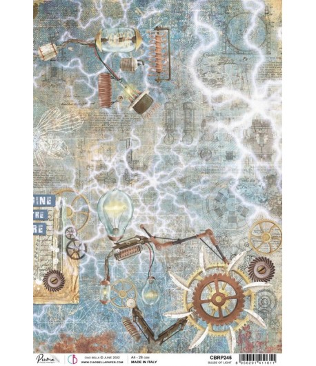 PAPIER DE RIZ A4 BULBS OF LIGHT 21 X 29.7 CM CIAO BELLA CBRP245