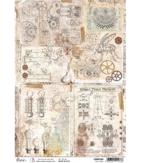 PAPIER DE RIZ A4 TESLA TABLE 21 X 29.7 CM CIAO BELLA CBRP250