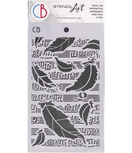 POCHOIR SWAN FEATHERS 14.5X24 CM - CIAO BELLA MS090