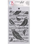 POCHOIR SWAN FEATHERS 14.5X24 CM - CIAO BELLA MS090