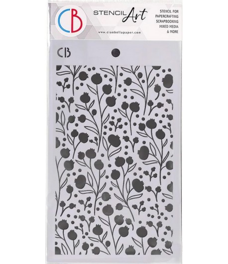 POCHOIR WINTER BERRIES 14.5X24 CM - CIAO BELLA MS060