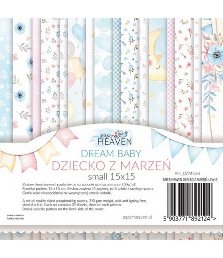 BLOC 24 FEUILLES 15 X 15 CM - DREAM BABY - PAPER HEAVEN
