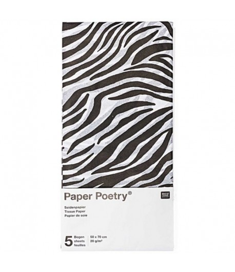 PAPIER DE SOIE 5 FEUILLES ZEBRE