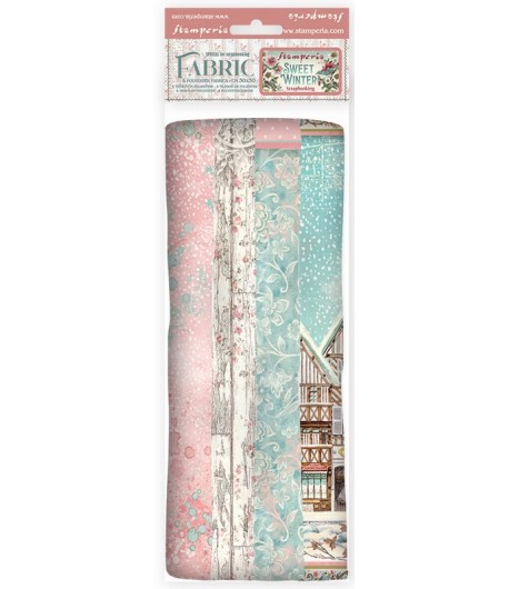 COUPONS TISSUS X4 30X30CM SWEET WINTER SBPLT07 STAMPERIA