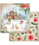 BLOC 10 FEUILLES HOME FOR THE HOLIDAYS 20.3X20.3CM SBBS68 STAMPERIA