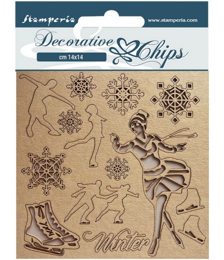 FORMES CARTON DECORATIVE CHIPS SWEET WINTER 14X14CM - SCB149