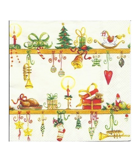 SERVIETTE LES ETAGERES DE NOEL