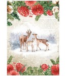 PAPIER DE RIZ A4 HOME FOR THE HOLIDAYS - DEERS 21X29.7 - DFSA4707 - STAMPERIA