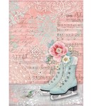 PAPIER DE RIZ A4 SWEET WINTER - ICE SKATE 21X29.7 - DFSA4730 - STAMPERIA