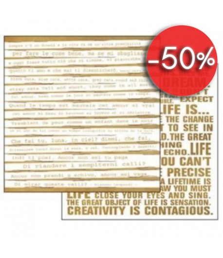 PAPIER TEXTE 30 X 30 CM - STAMPERIA SBB375