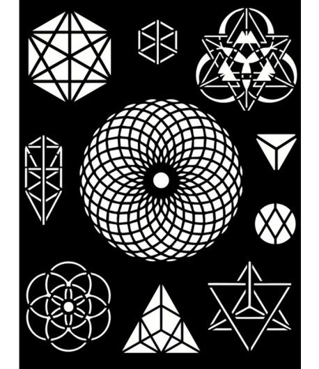 POCHOIR 20X25 EP 0.25 COSMOS INFINITY SYMBOLS KSTD115 STAMPERIA