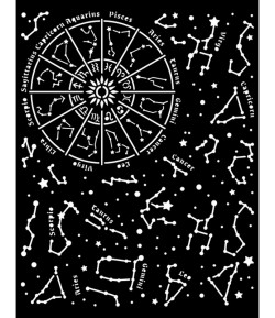 POCHOIR 20X25 EP 0.25 COSMOS INFINITY CONSTELLATION KSTD116 STAMPERIA