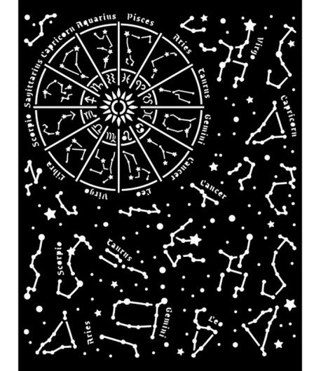 POCHOIR 20X25 EP 0.25 COSMOS INFINITY CONSTELLATION KSTD116 STAMPERIA