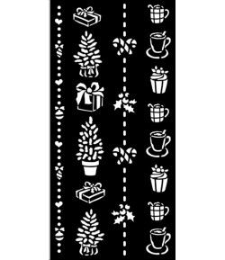POCHOIR CHRISTMAS BORDER 12 X 25 CM - KSTDL70 STAMPERIA