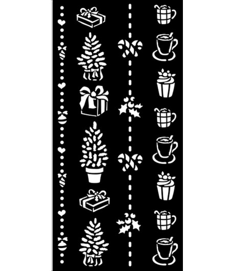 POCHOIR CHRISTMAS BORDER 12 X 25 CM - KSTDL70 STAMPERIA