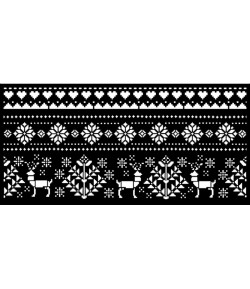 POCHOIR CHRISTMAS BORDER DEER 12 X 25 CM - KSTDL72 STAMPERIA