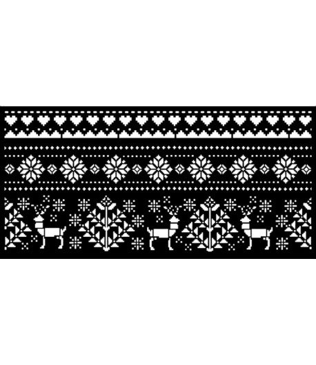 POCHOIR CHRISTMAS BORDER DEER 12 X 25 CM - KSTDL72 STAMPERIA
