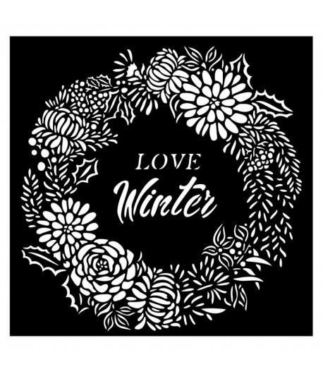 POCHOIR CHRISTMAS LOVE WINTER GARLAND 18 X 18 CM - KSTDQ73