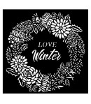 POCHOIR CHRISTMAS LOVE WINTER GARLAND 18 X 18 CM - KSTDQ73