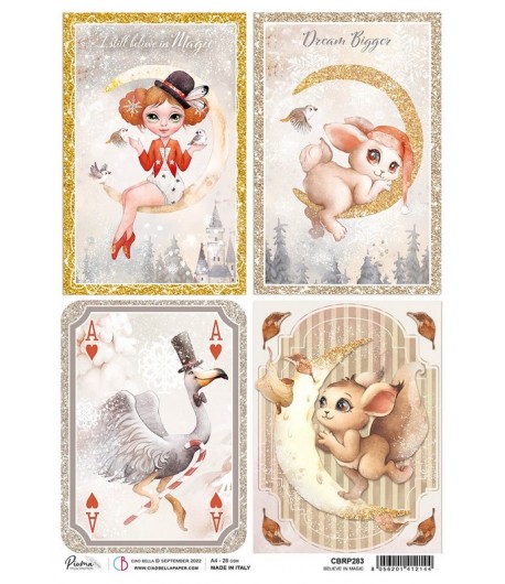 PAPIER DE RIZ A4 BELIEVE IN MAGIC 21 X 29.7 CM CIAO BELLA CBRP283
