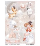 PAPIER DE RIZ A4 ON THE MOON 21 X 29.7 CM CIAO BELLA CBRP286