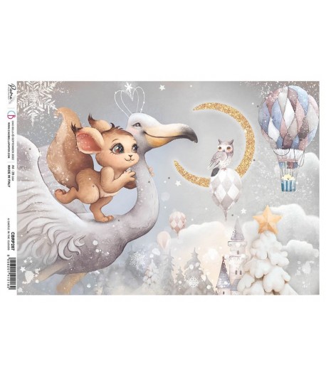 PAPIER DE RIZ A4 A CASTLE IN THE CLOUDS 21 X 29.7 CM CIAO BELLA CBRP287