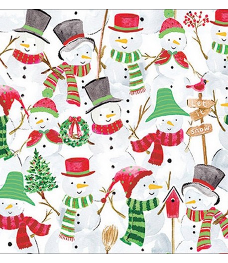 SERVIETTE SNOWMAN PARTY