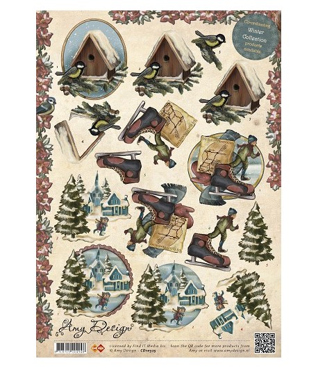 FEUILLE 3D PATINOIRE ET NICHOIR - CD10325