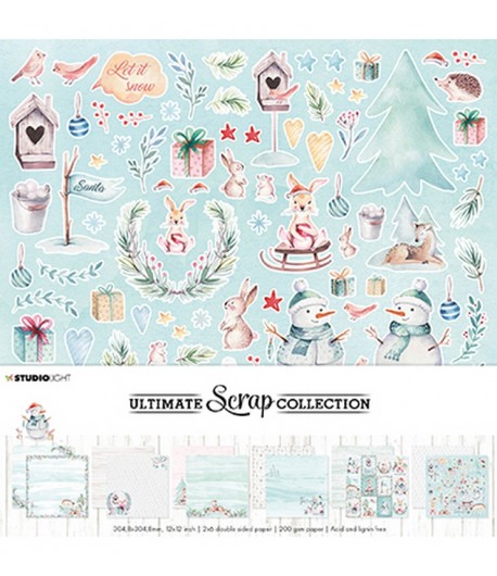 BLOC 12 FEUILLES 30.5 X 30.5 CM - CHRISTMAS ULTIMATE SCRAP COLLECTION