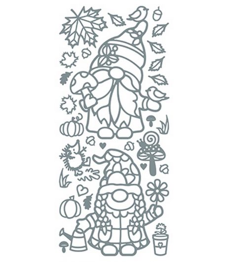 STICKERS GNOMES AUTOMNE - ARGENT