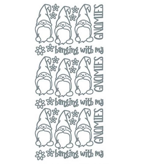 STICKERS GNOMES FRIENDS - ARGENT