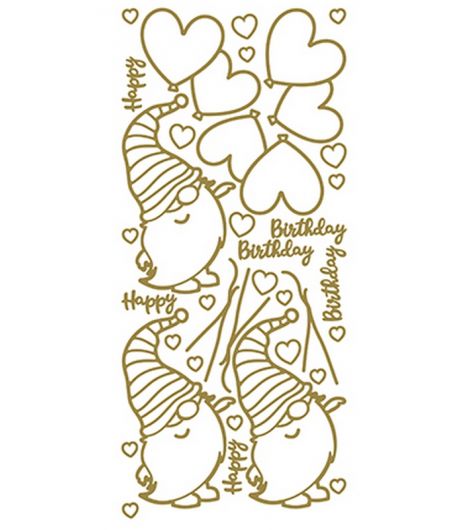 STICKERS GNOMES COEURS - OR