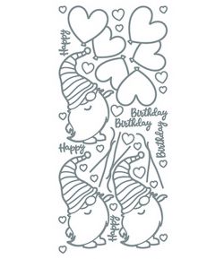 STICKERS GNOMES COEURS - OR