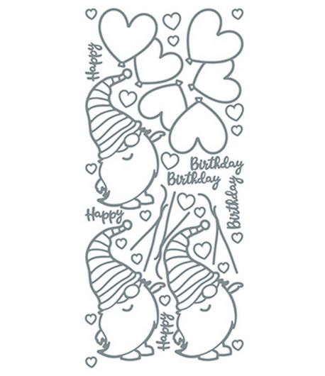 STICKERS GNOMES COEURS - OR