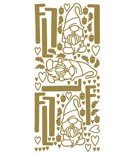STICKERS GNOMES AUTOMNE  - OR