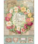 PAPIER DE RIZ A4 ROSE PARFUM - ALBUM DE ROSE 21X29.7 - DFSA4734 - STAMPERIA