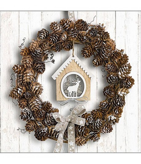 SERVIETTE COURONNE POMMES DE PIN