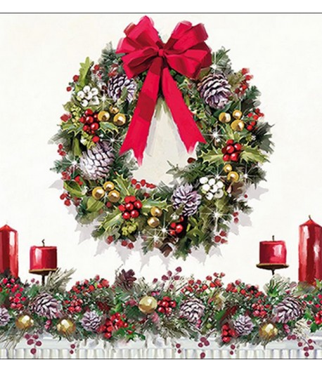 SERVIETTE COURONNE DE NOEL