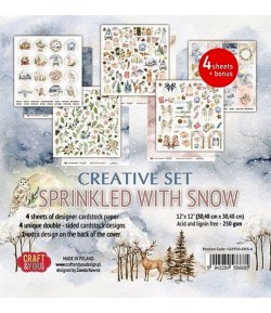 BLOC 4 FEUILLES 30.5 X 30.5 CM - SPRINKLED WITH SNOW - CREATIVE SET