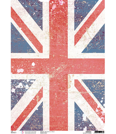 PAPIER DE RIZ A3 GOD SAVE THE QUEEN 30.6 X 42.7CM CBRM051 CIAO BELLA