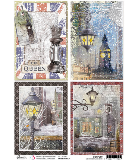 PAPIER DE RIZ A4 LONDONS CALLING CARDS 21 X 29.7 CM CIAO BELLA CBRP289