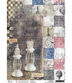 PAPIER DE RIZ A4 THE KING AND THE QUEEN 21 X 29.7 CM CIAO BELLA CBRP291